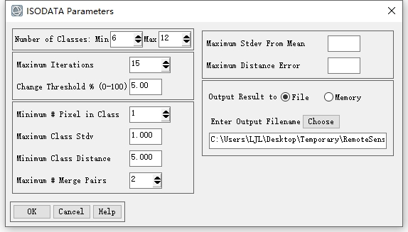 ISO-DATA Parameters 参数设置