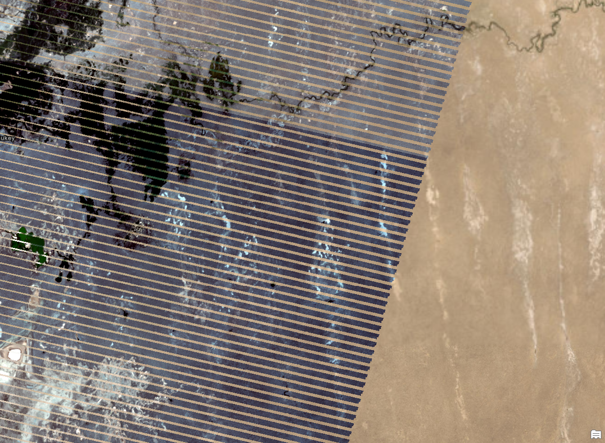 有缺失条纹的Landsat 7影像
